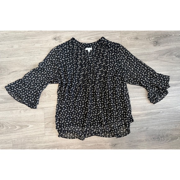 Charter Club 3X Boho Blouse Floral Print Ruffled Sleeve Cottagecore Feminine - Picture 1 of 6